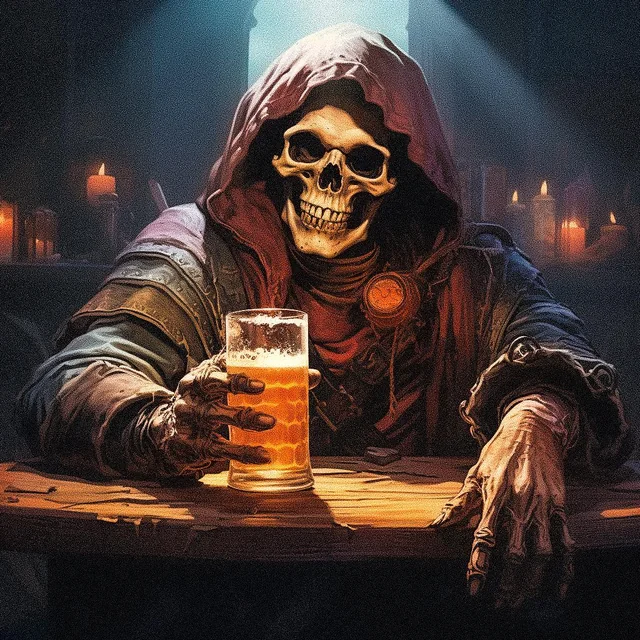 Horror icons enjoying a beer : r/midjourney